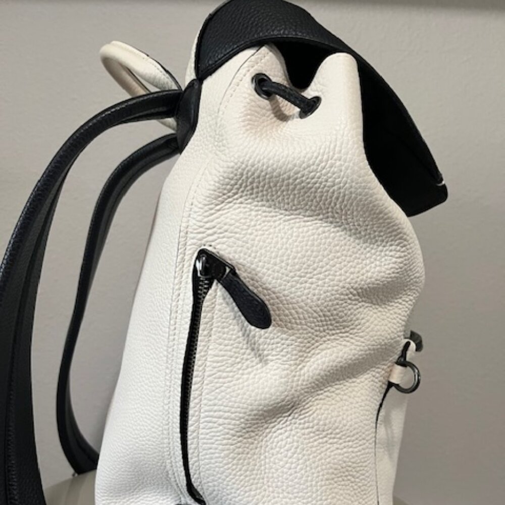 Coach Two-Tone Cream and Black Leather Backpack - Picture 5 of 14